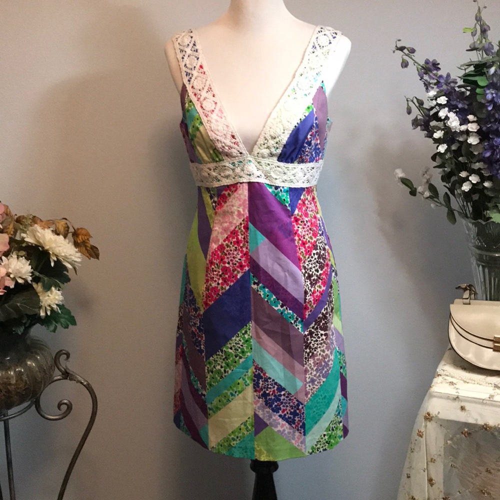 TRINA TURK PATCHWORK DRESS